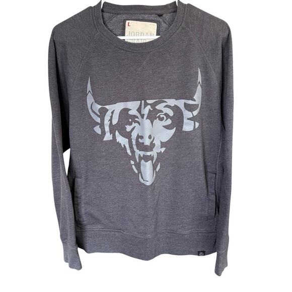 Rare Jordan Craig Sweatshirt Chicago Beast Large Gray Sports Streetwear Pockets - Picture 1 of 9